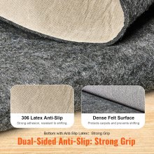 VEVOR Non Slip Rug Pad Gripper 60.2 x 96 in Carpet Mat 0.24" Thick for Floor