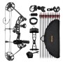VEVOR Compound Bow Archery, Adjustable 19-30 in Draw Length Compound Bow Package for Beginner, 19-70 Lbs Draw Weight Archery Bows and Arrow Set, Right Hand Kit with Hunting Equipment, 320 fps, Black