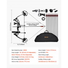 Compound Bow Archery Right Hand Arrow Set 70 Lbs 320 fps Hunting Shooting Target