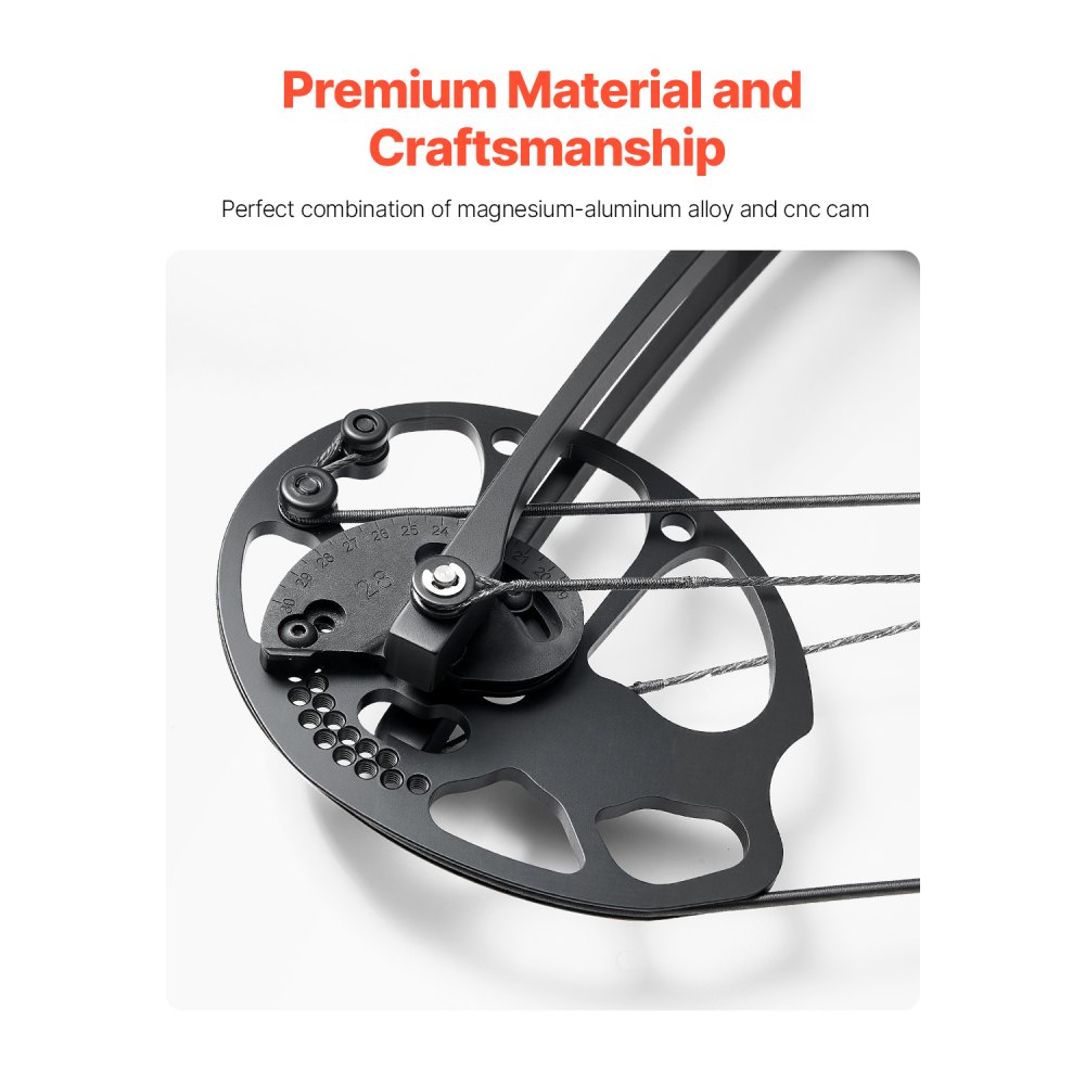 VEVOR Compound Bow Archery, Adjustable 19-30 in Draw Length Compound Bow Package for Beginner, 19-70 Lbs Draw Weight Archery Bows and Arrow Set, Right Hand Kit with Hunting Equipment, 320 fps