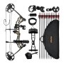 VEVOR Compound Bow Archery, Adjustable 19-30 in Draw Length Compound Bow Package for Beginner, 19-70 Lbs Draw Weight Archery Bows and Arrow Set, Right Hand Kit with Hunting Equipment, 320 fps
