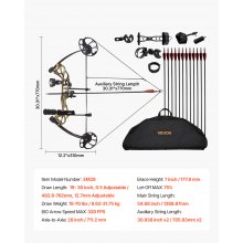 Compound Bow Archery Right Hand Arrow Set 70 Lbs 320 fps Hunting Shooting Target