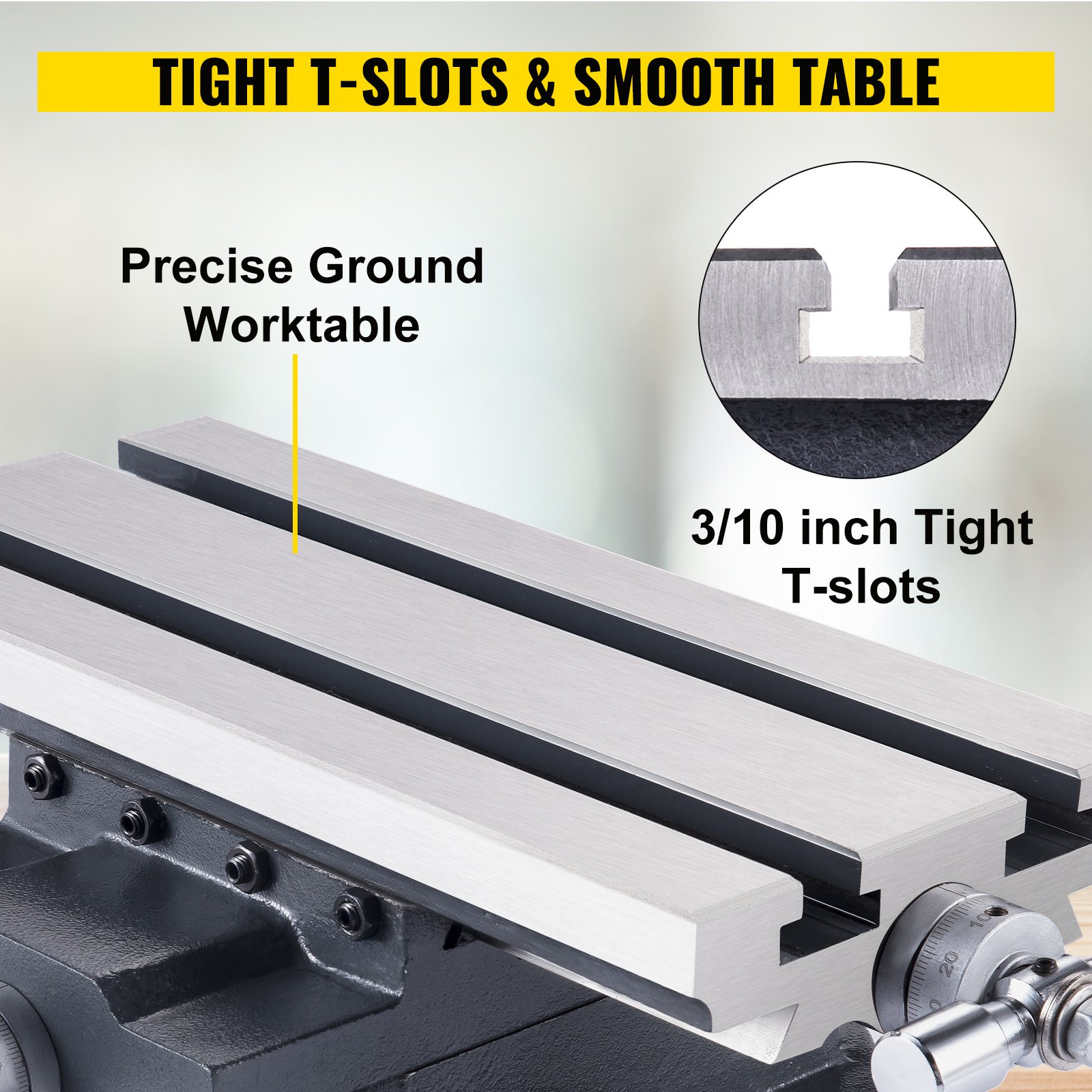 VEVOR Compound Slide Milling Table, 5-1/2'' x 12'' Multifunction Milling Bench Drill, Adjustable X 8'' Y 5'' Axis Milling Machine