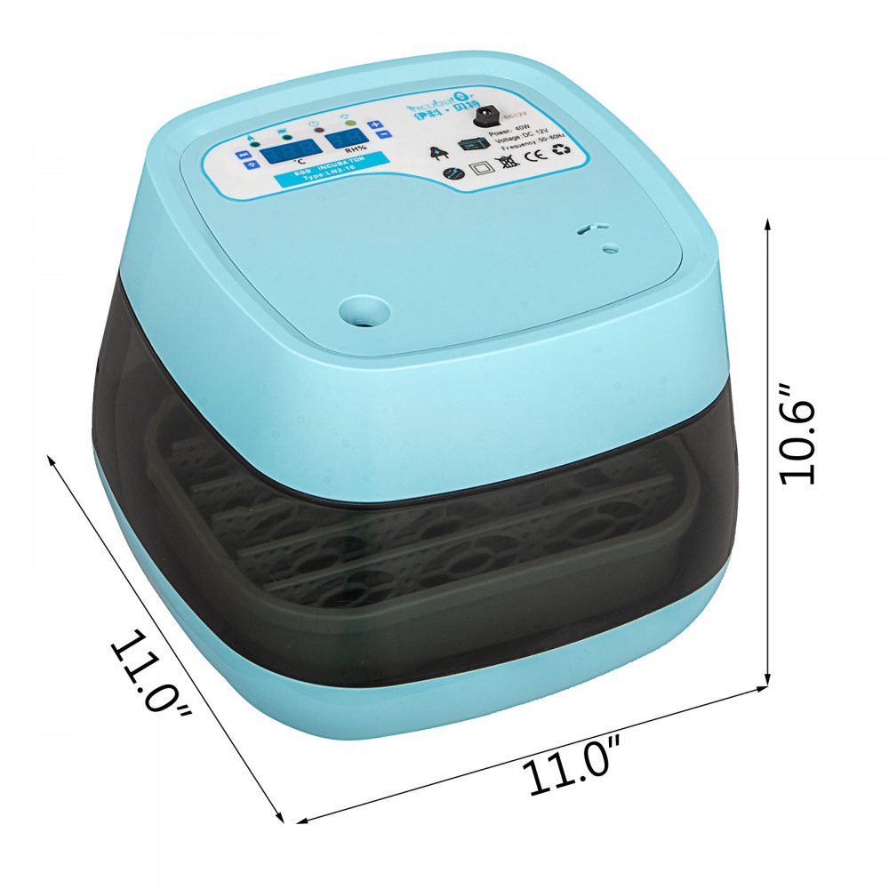 16 Egg Incubator Digital Automatic Turner Mini Hatcher Home Use Temperature Control Hatching