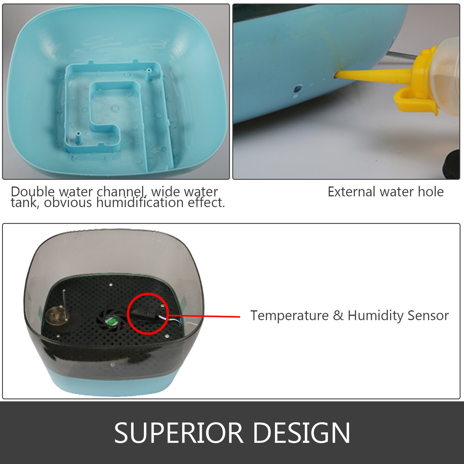 16 Egg Incubator Digital Automatic Turner Mini Hatcher Home Use Temperature Control Hatching