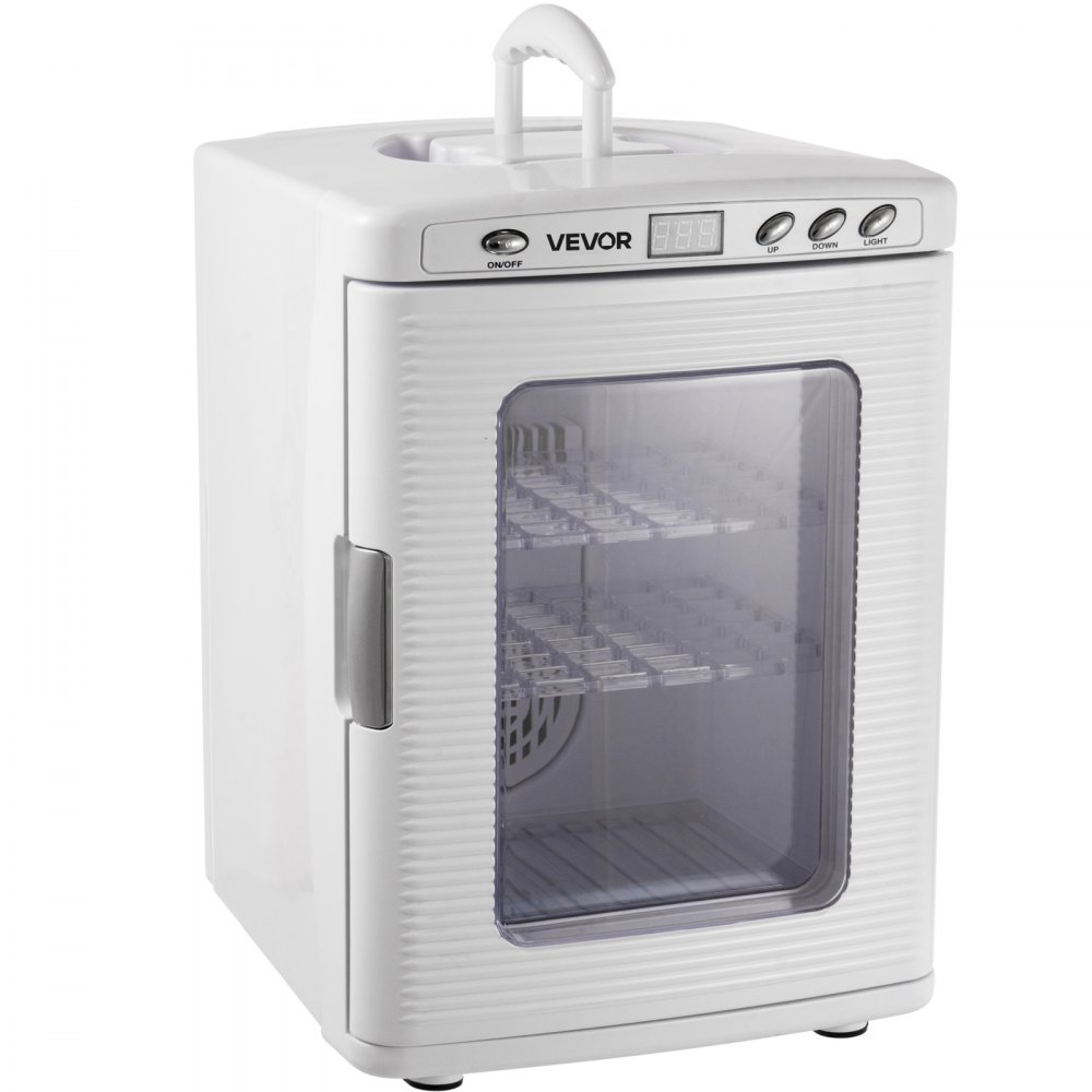 VEVOR Reptile Incubator, 25L Scientific Lab Incubator, Cooling and Heating 5 °C to 42 °C Automatic Incubator, 12V/110V White Reptile Egg Breeding Hatchery Work for Thermostats Snakes and Turtles