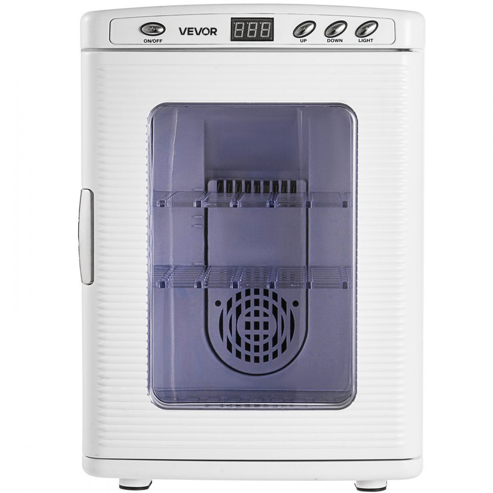 VEVOR Reptile Incubator, 25L Scientific Lab Incubator, Cooling and Heating 5 °C to 42 °C Automatic Incubator, 12V/110V White Reptile Egg Breeding Hatchery Work for Thermostats Snakes and Turtles