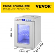 VEVOR White Reptile Incubator 25L Scientific Lab Incubator Digital Incubator Cooling and Heating 5-60°C Reptile Egg Incubator 12V/110V Work for Small Reptiles