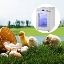 VEVOR White Reptile Incubator 25L Scientific Lab Incubator Digital Incubator Cooling and Heating 5-60°C Reptile Egg Incubator 12V/110V Work for Small Reptiles