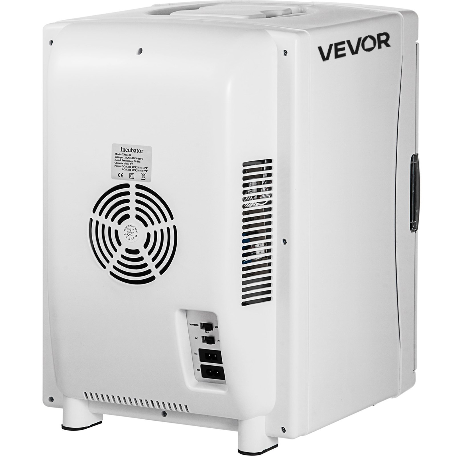 VEVOR Reptile Incubator, 25L Scientific Lab Incubator, Cooling and Heating 5 °C to 42 °C Automatic Incubator, 12V/110V White Reptile Egg Breeding Hatchery Work for Thermostats Snakes and Turtles