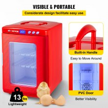 VEVOR Red Reptile Incubator 25L Scientific Lab Incubator Digital Incubator Cooling and Heating 5-42°C Reptile Egg Incubator 12V/110V Work for Small Reptiles