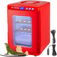 VEVOR Red Reptile Incubator 25L Scientific Lab Incubator Digital Incubator Cooling and Heating 5-42°C Reptile Egg Incubator 12V/110V Work for Small Reptiles