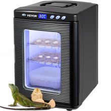 VEVOR Black Reptile Incubator 25L Scientific Lab Incubator Digital Incubator Cooling and Heating 5-60°C Reptile Egg Incubator 12V/110V Work for Small Reptiles