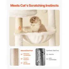 VEVOR Large Cat Tree Litter Box Enclosure 2-in-1 Cat Tower Indoor Cat Play House