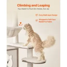 VEVOR Large Cat Tree Litter Box Enclosure 2-in-1 Cat Tower Indoor Cat Play House
