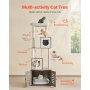 VEVOR Large Cat Tree with Litter Box Enclosure, 72.83 inches Tall, 2-in-1 Cat Tower, Multi-level Cat Condo Furniture with Sisal Scratching Posts, Perches, Hammock, Big Kittens House for Indoor Cats