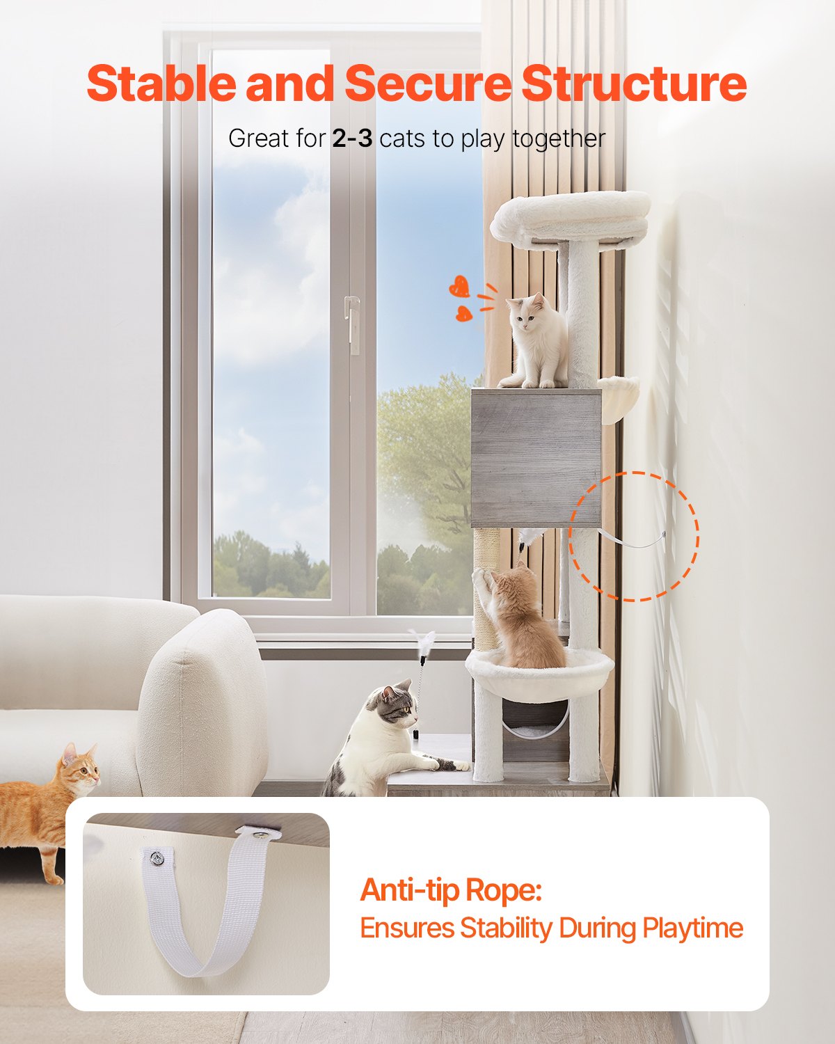 VEVOR Large Cat Tree with Litter Box Enclosure, 72.83 inches Tall, 2-in-1 Cat Tower, Multi-level Cat Condo Furniture with Sisal Scratching Posts, Perches, Hammock, Big Kittens House for Indoor Cats