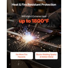 VEVOR Carbon Felt Welding Blanket, 1016mm x 1016mm Flame Retardant Welding Blanket, Up to 1800°F Heat Resistant Safety Protection Blanket, 3.5mm Thickened Carbon Fiber Fireproof Insulation Mat Pad