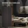 VEVOR Wood Slat Acoustic Panels 23.6 x 47.2 inch for Modern Wall Decor Black Oak