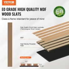 VEVOR Wood Slat Acoustic Panels 7.9 x 94.5 inch for Modern Wall Decor Light Oak