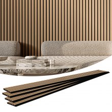 VEVOR Wood Slat Acoustic Panels 7.9 x 94.5 inch for Modern Wall Decor Light Oak