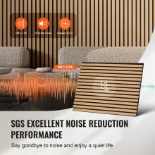 Panneaux acoustiques en lattes de bois 23,6 x 47,2 pouces pour décoration murale moderne Chêne clair