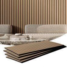 Panneaux acoustiques en lattes de bois 23,6 x 47,2 pouces pour décoration murale moderne Chêne clair