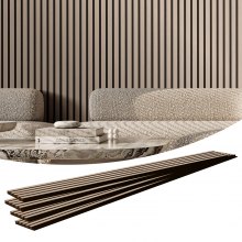 Wood Slat Acoustic Panels 7.9 x 94.5 inch for Modern Wall Decor Silver Wood