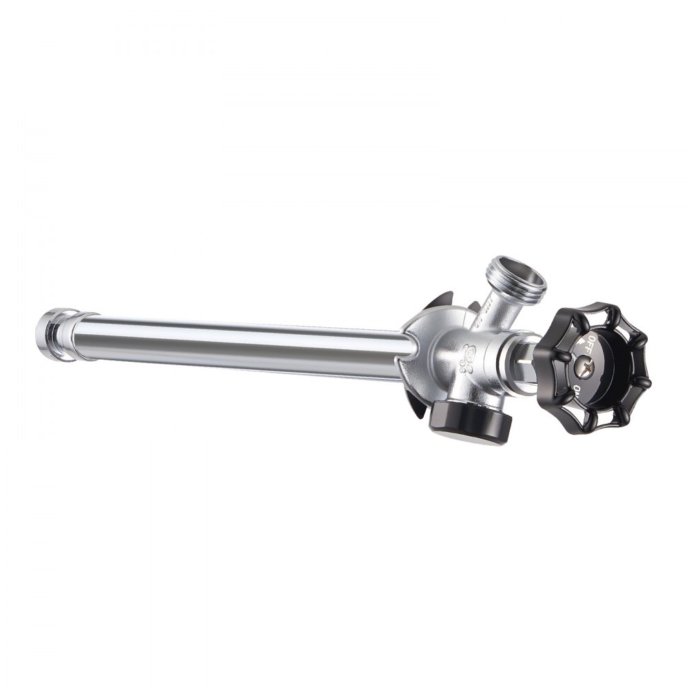 VEVOR 12-Inch Frost-Free Sillcock, 1/2" PTC x 3/4" MHT Hose Bibb, Anti-Siphon Lead-Free Brass Valve, Push-to-Connect Brass Plumbing Fitting, Compatible with PEX, Copper, CPVC Pipes