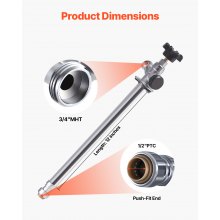 12 in Frost-Free Sillcock 1/2" PTC x 3/4" MHT Hose Bibb Anti-Siphon Valve