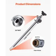 12 in Frost-Free Sillcock 1/2" PTC x 3/4" MHT Hose Bibb Anti-Siphon Valve
