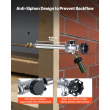 12 in Frost-Free Sillcock 1/2" PTC x 3/4" MHT Hose Bibb Anti-Siphon Valve