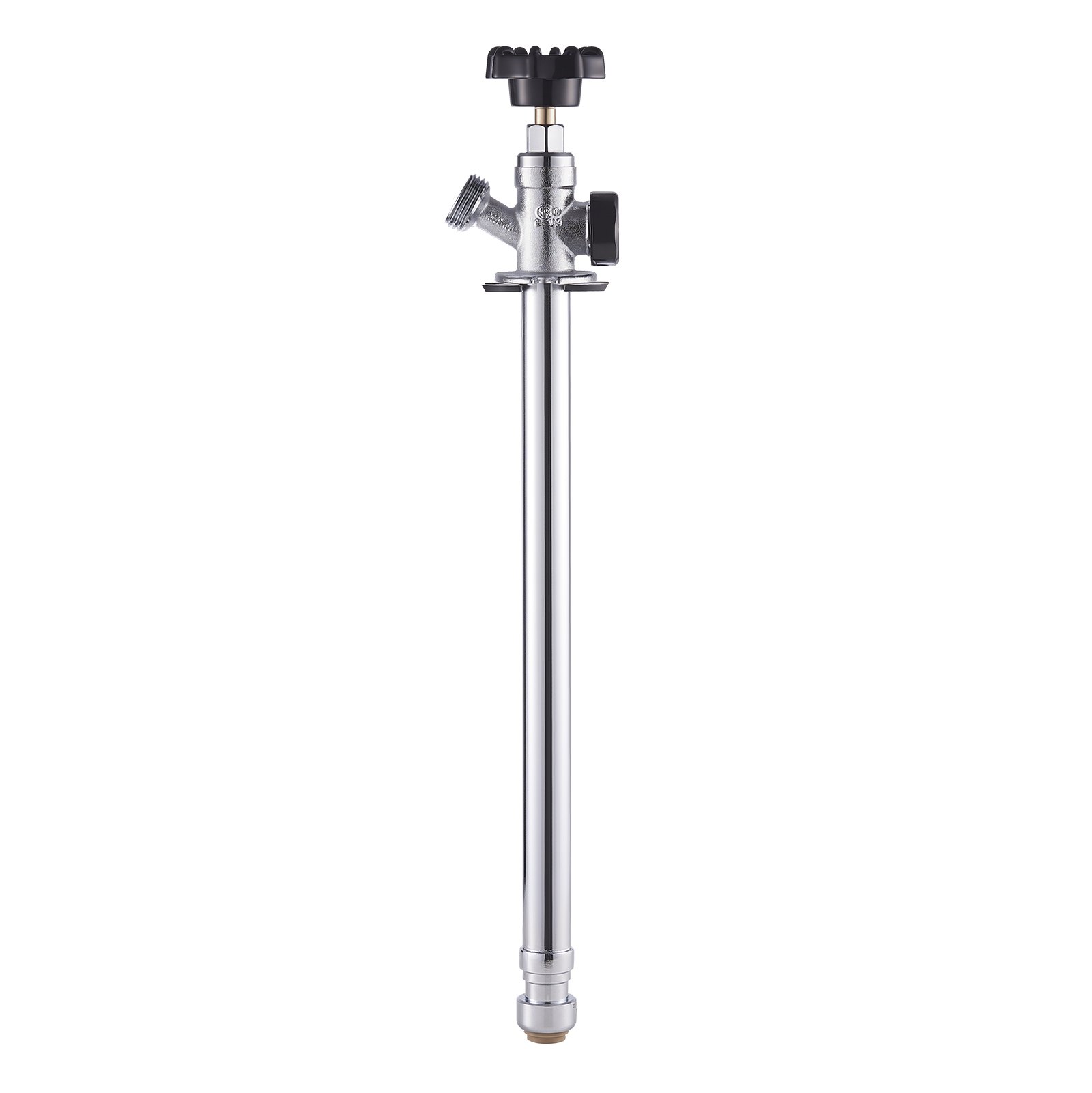 VEVOR 12-Inch Frost-Free Sillcock, 1/2" PTC x 3/4" MHT Hose Bibb, Anti-Siphon Lead-Free Brass Valve, Push-to-Connect Brass Plumbing Fitting, Compatible with PEX, Copper, CPVC Pipes