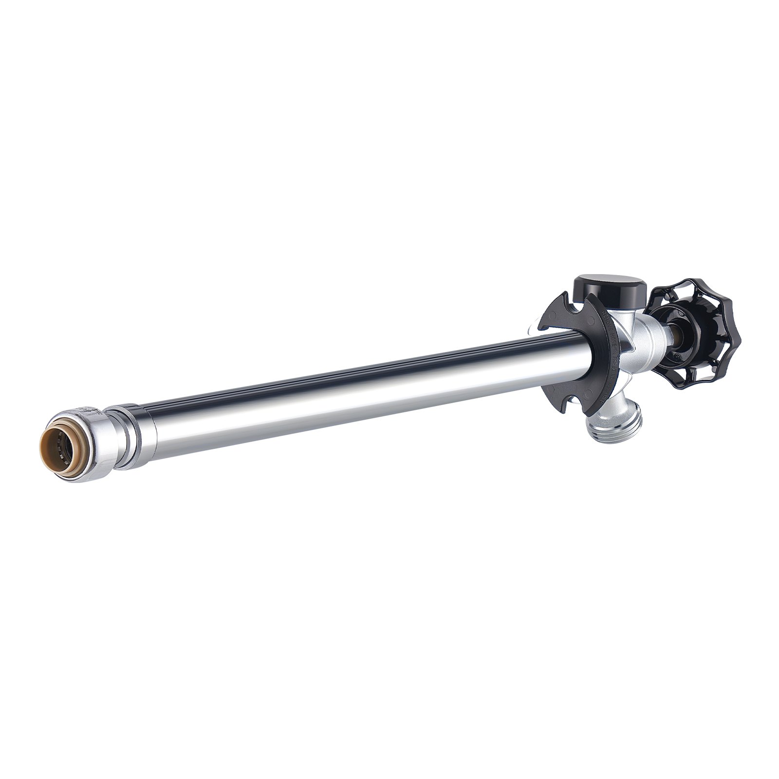 VEVOR 12-Inch Frost-Free Sillcock, 1/2" PTC x 3/4" MHT Hose Bibb, Anti-Siphon Lead-Free Brass Valve, Push-to-Connect Brass Plumbing Fitting, Compatible with PEX, Copper, CPVC Pipes