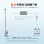 VEVOR Linear Actuator 12V, 20 Inch Waterproof IP65 Linear Actuator, 660lbs/3000N 0.19"/s Linear Motion Actuator with Mounting Bracket for Outdoor Use