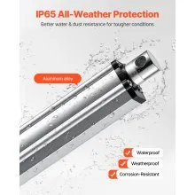 VEVOR 12V Linear Actuator, 6 Inch IP65 Waterproof Linear Actuator, 675lbs/3000N 0.2"/s Motion Actuators with Mounting Brackets for Outdoor Use