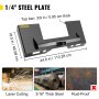 VEVOR Universal Skid Steer Mount Plate 6.35mm Thick Skid Steer Plate Attachment1360.78kgWeight Capacity Quick Attach Mount Plate Steel Adapter Loader Easy to Weld or Bolt to Different Accessories Gray