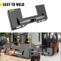 VEVOR Universal Skid Steer Mount Plate 1/4" Thick Skid Steer Plate Attachment 3000LBS Weight Capacity Quick Attach Mount Plate Steel Adapter Loader Easy to Weld or Bolt to Different Accessories Gray