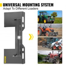 VEVOR Universal Skid Steer Mount Plate 1/4" Thick Skid Steer Plate Attachment 3000LBS Weight Capacity Quick Attach Mount Plate Steel Adapter Loader Easy to Weld or Bolt to Different Accessories Gray