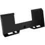 black VEVOR skid steer mount plate with reinforced edges and rectangular cutouts.