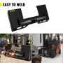 VEVOR Universal Skid Steer Mount Plate 6.35mmThick Skid Steer Plate Attachment1360.78kgWeight Capacity Quick Attach Mount Plate Steel Adapter Loader Easy to Weld or Bolt to Different Accessories Black