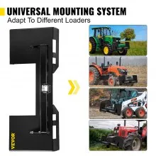 VEVOR Universal Quick Tach Skid Steer Mount Plate 1/4" Adapter Loader Black