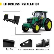 VEVOR Universal Quick Tach Skid Steer Mount Plate 1/4" Adapter Loader Black