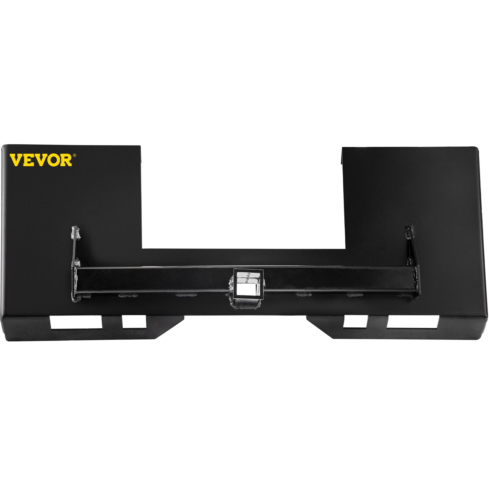 Placa de montaje universal VEVOR para minicargadora de 1/4" de grosor, capacidad de peso de 3000 lb, placa de montaje de conexión rápida, adaptador de acero, cargador, fácil de soldar o atornillar a diferentes accesorios, color negro.