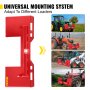 VEVOR Universal Skid Steer Mount Plate 1/4" Thick Skid Steer Plate Attachment 3000LBS Weight Capacity Quick Attach Mount Plate Steel Adapter Loader Easy to Weld or Bolt to Different Accessories Red