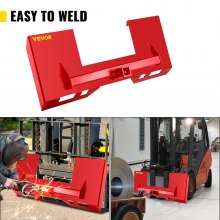 VEVOR Universal Skid Steer Mount Plate 1/4\" Thick Skid Steer Plate Attachment 3000LBS Weight Capacity Quick Attach Mount Plate Steel Adapter Loader Easy to Weld or Bolt to Different Accessories Red