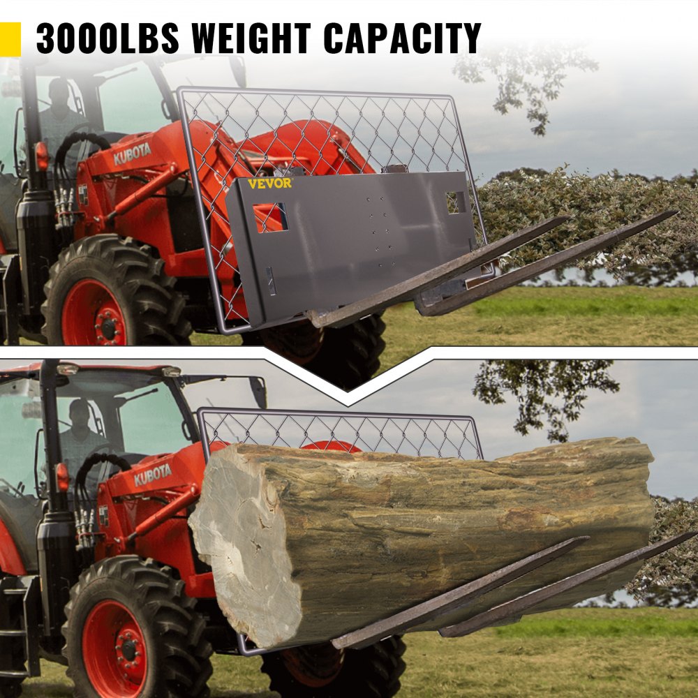 VEVOR Universal Skid Steer Mount Plate 3/16" Thick Skid Steer Plate Attachment 3000LBS Weight Capacity Quick Attach Mount Plate Adapter Loader w/Holes Easy to Weld or Bolt to Different Accessories