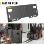 VEVOR Universal Skid Steer Mount Plate 3/16" Thick Skid Steer Plate Attachment 3000LBS Weight Capacity Quick Attach Mount Plate Adapter Loader w/Holes Easy to Weld or Bolt to Different Accessories
