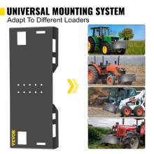 VEVOR Universal Skid Steer Mount Plate 3/16\" Thick Skid Steer Plate Attachment 3000LBS Weight Capacity Quick Attach Mount Plate Adapter Loader with Holes Easy to Weld or Bolt to Different Accessories