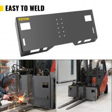 VEVOR Universal Skid Steer Mount Plate 3/16\" Thick Skid Steer Plate Attachment 3000LBS Weight Capacity Quick Attach Mount Plate Adapter Loader with Holes Easy to Weld or Bolt to Different Accessories